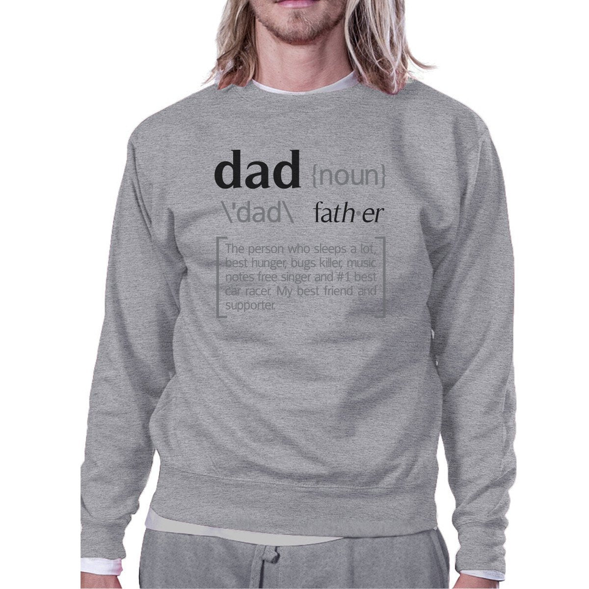 Dad Noun Grey Unisex Funny Design Sweatshirt For