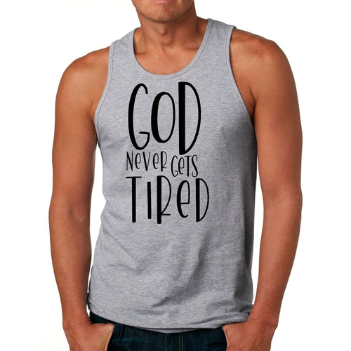 Camiseta Deportiva para Hombre con Estilo Gráfico - God Never Gets Tired