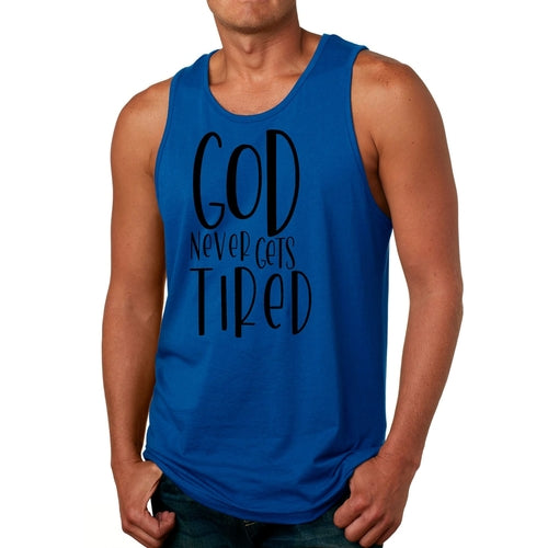 Camiseta Deportiva para Hombre con Estilo Gráfico - God Never Gets Tired