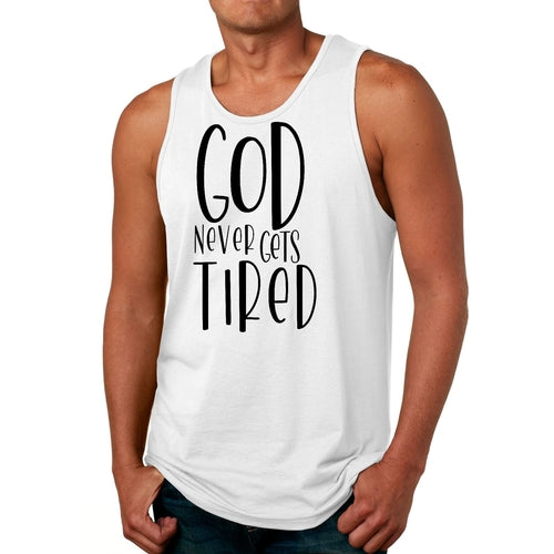 Camiseta Deportiva para Hombre con Estilo Gráfico - God Never Gets Tired